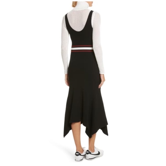 ALC Beautiful Black Knit Asymmetric Midi Dress - Picture 4 of 8
